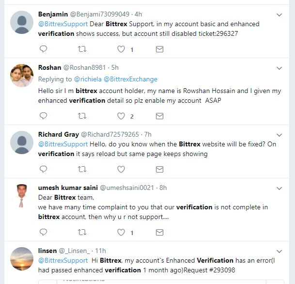Complains About BitTrex Account Closures
